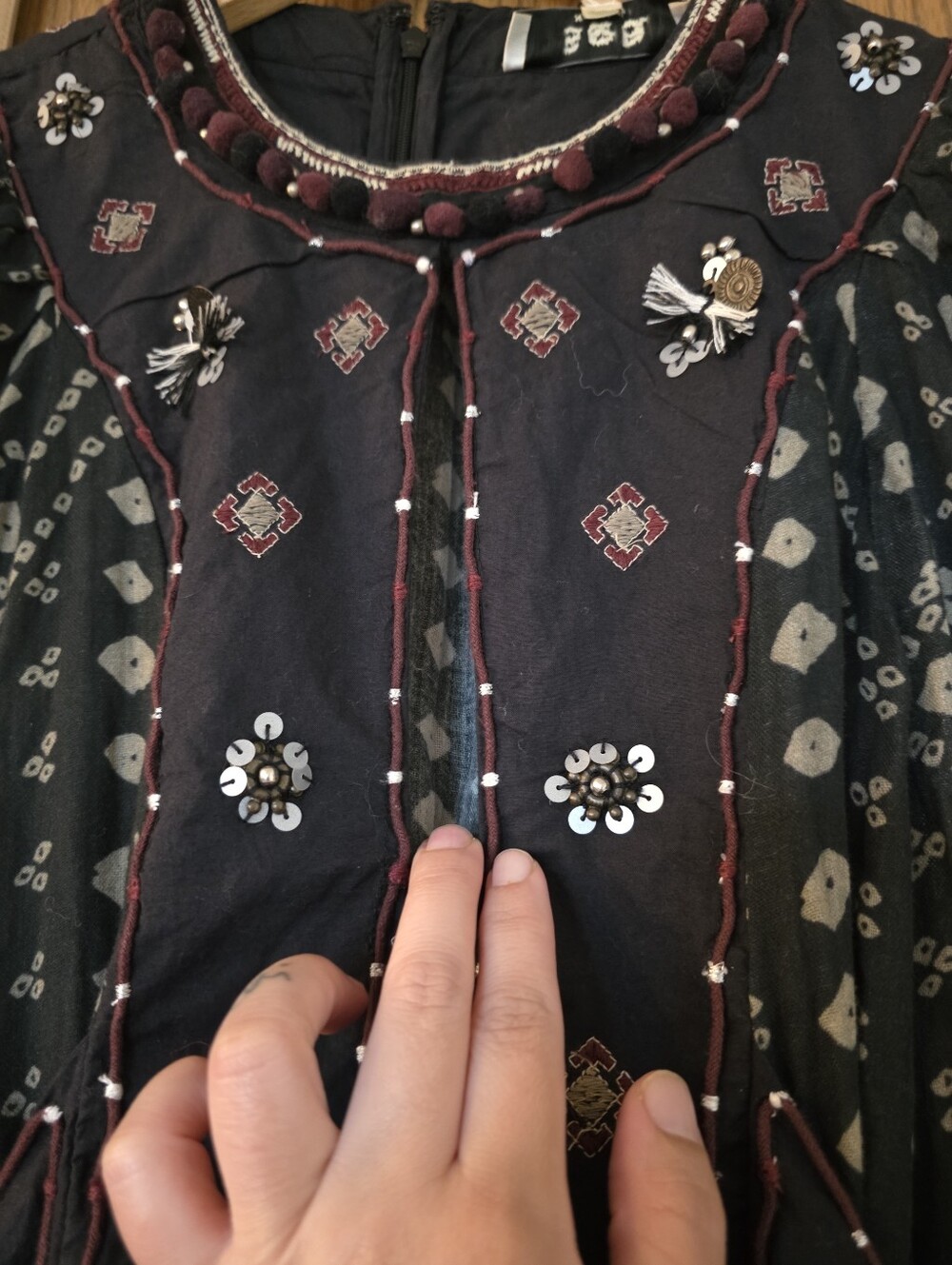 NWT Sea New York Maja Embroidered Long Sleeve Dress in Black Size Medium *Flawed - Picture 6 of 15
